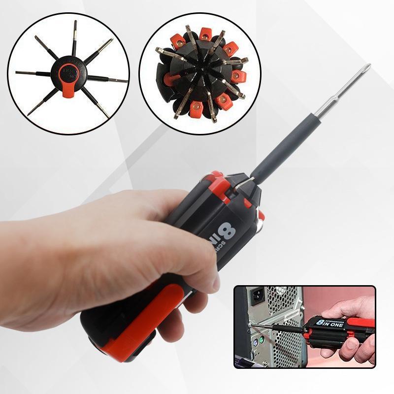 8-i-1 Multi-Tool skruvmejsel med LED