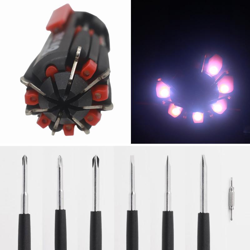 8-i-1 Multi-Tool skruvmejsel med LED