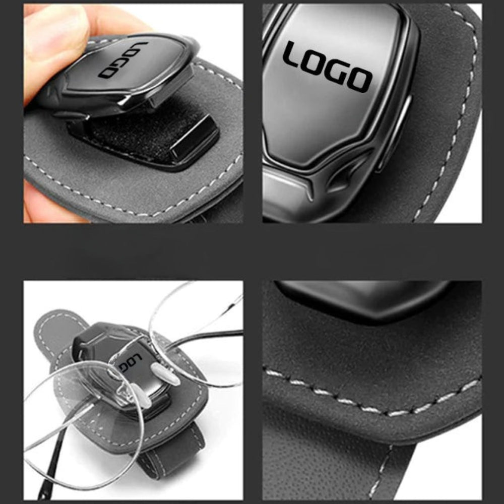 Suede Multifunctional Glasses Clip with your car logo
