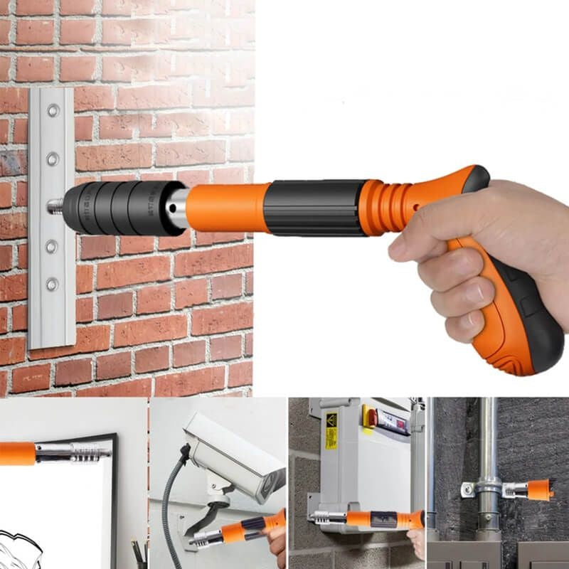 Pistol de fixare fără fir 3 în 1 + 100 de cuie pentru beton