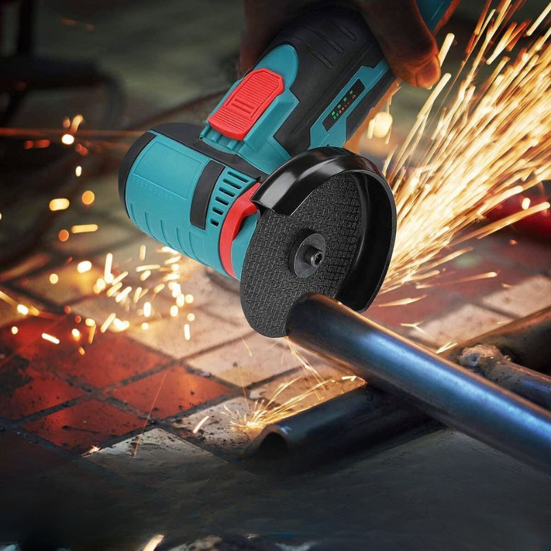 12V Cordless Angle Grinder – Dual Battery Pack + Fast Charger