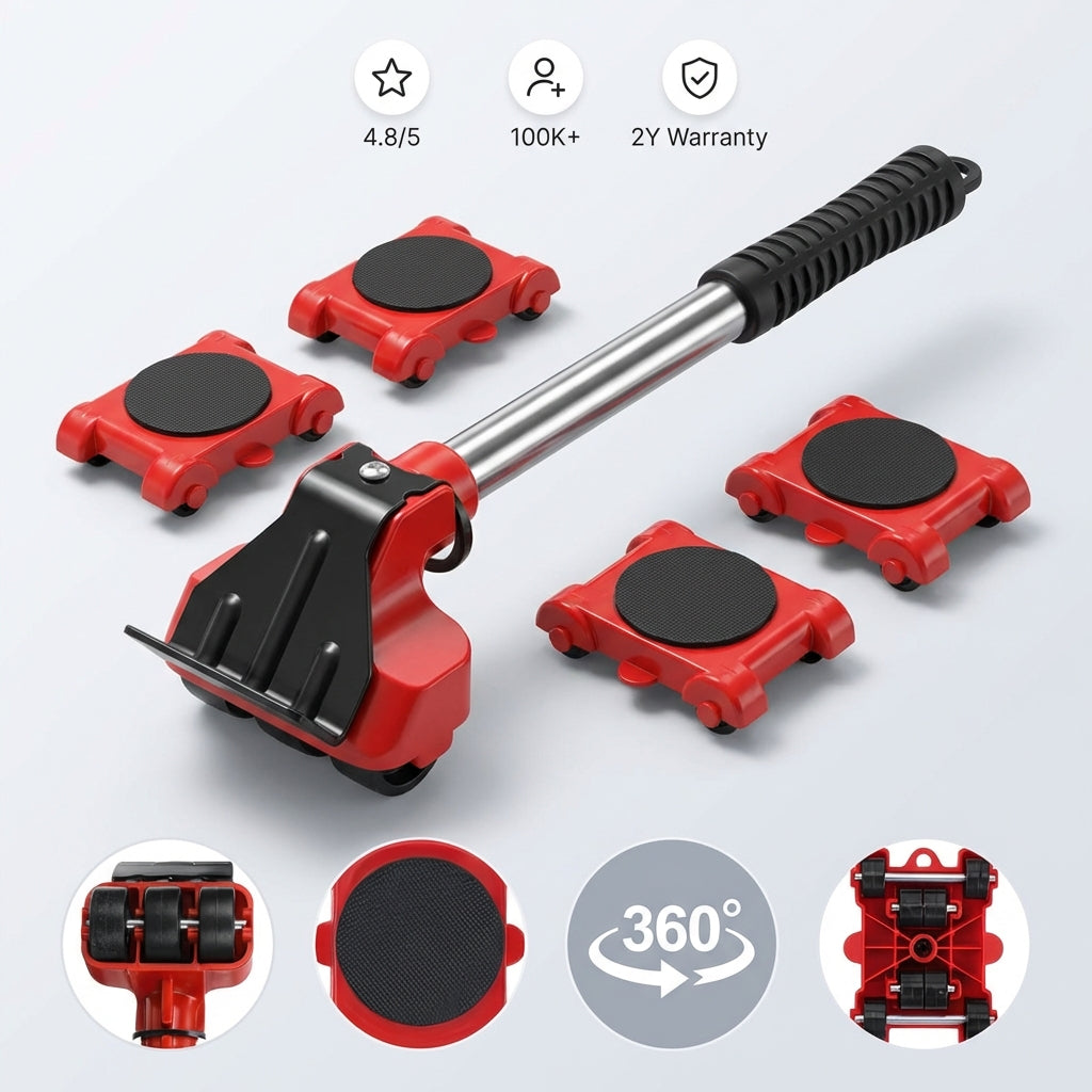 4-Piece Heavy-Duty Furniture Lifting & Moving Kit – Lift up to 150 kg Effortlessly